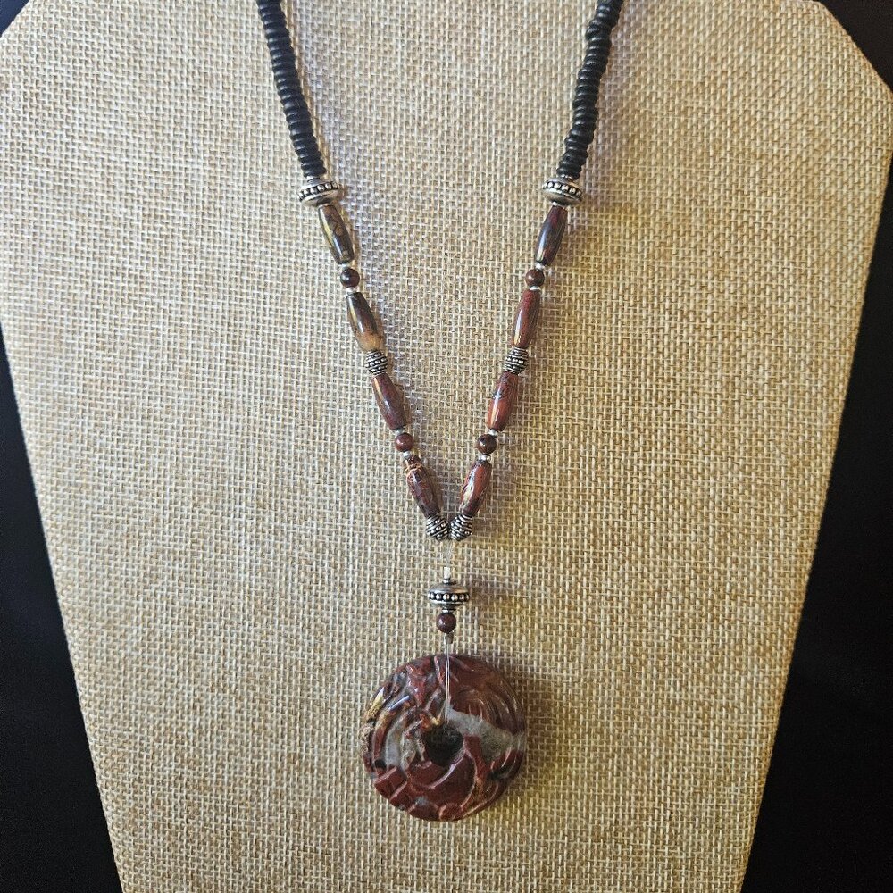 Red Jasper and Sterling Silver Beaded Necklace